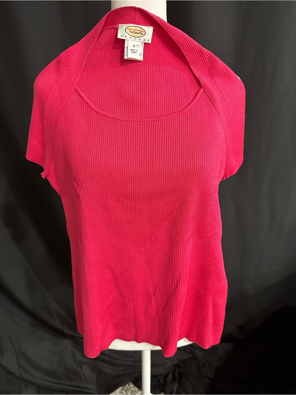 Talbots Bright Fuchsia Ribbed Tank Top - Picture 1 of 5